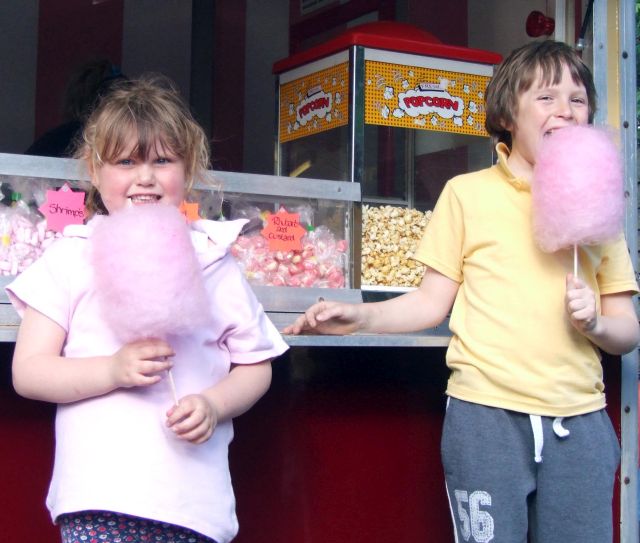 Candy floss candyfloss and popcorn stall, cotton candy, candy carts - unlimited candyfloss!